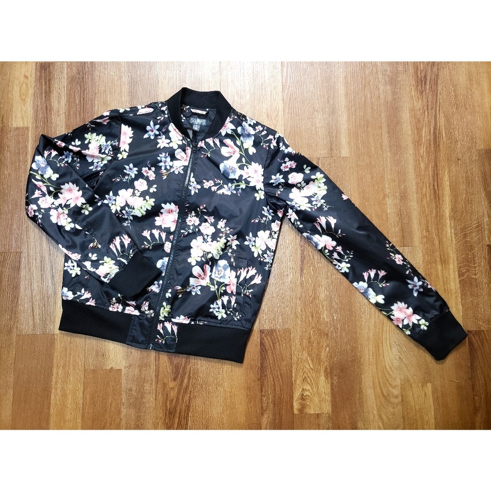Floral Windbreaker Bomber Jacket